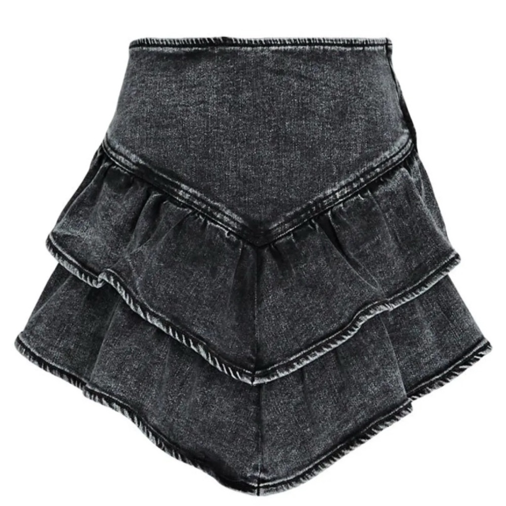 MOTHER MINI SKIRT DENIM BLACK COLOR